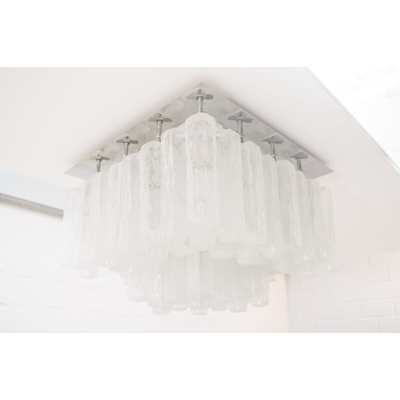 Vintage glass ceiling lamp "Granada" by Kalmar, 1960