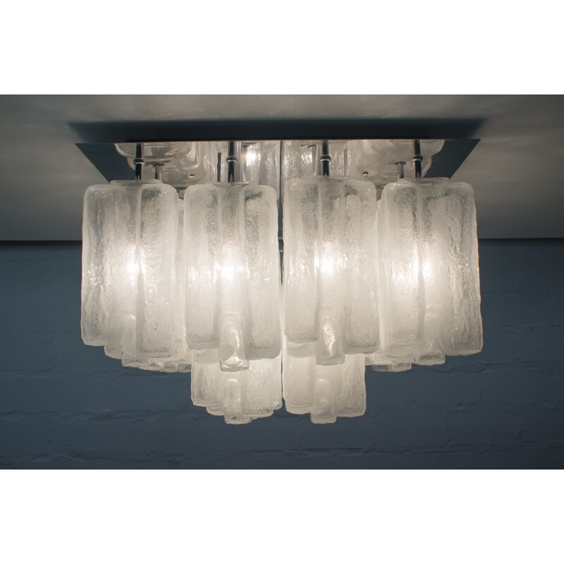 Vintage glass ceiling lamp "Granada" by Kalmar, 1960