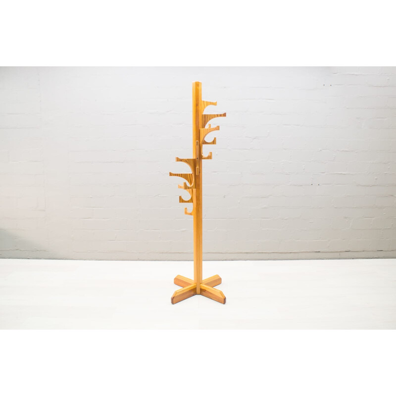 Vintage French Pine Coat Stand - 1960s