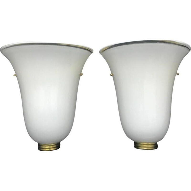 Vintage Pair of Murano Glass Wall Sconces - 1960s