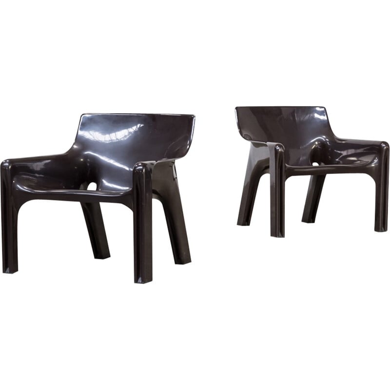 Pair of vintage "Vicario" armchairs by Vico Magistretti for Artemide - 1970s