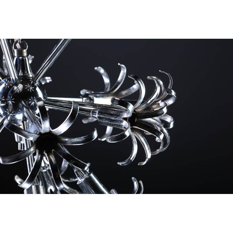 Vintage Chrome Sputnik Chandelier - 1970s 