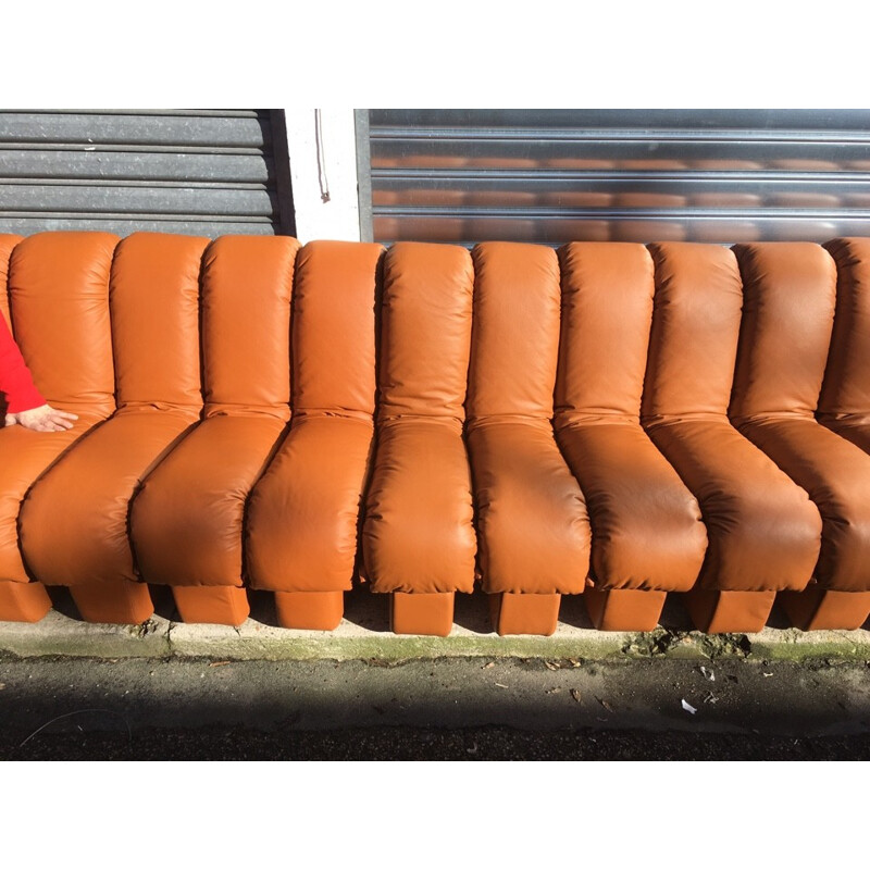 Vintage leather Sofa De Sede DS600 - 1960s