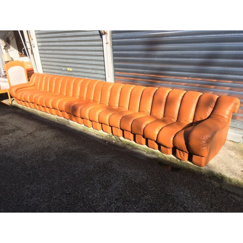 Vintage leather Sofa De Sede DS600 - 1960s