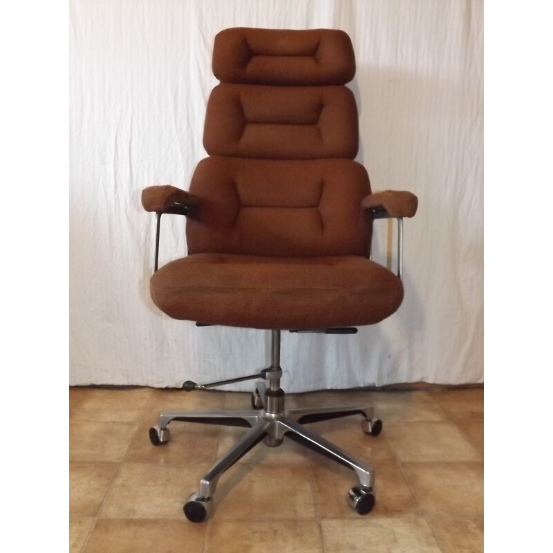 Vintage orange office armchair - 1970s