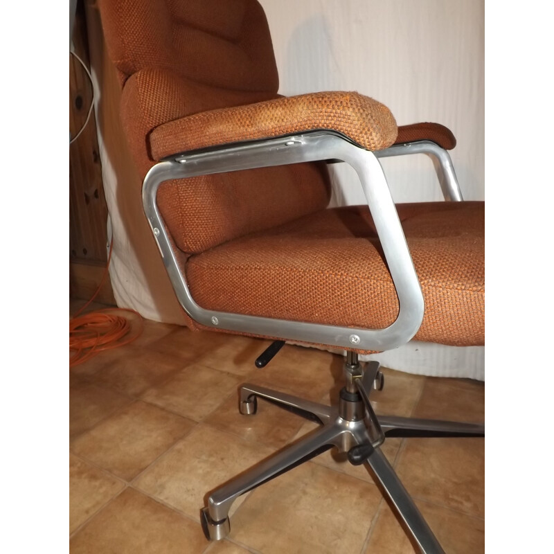 Vintage orange office armchair - 1970s