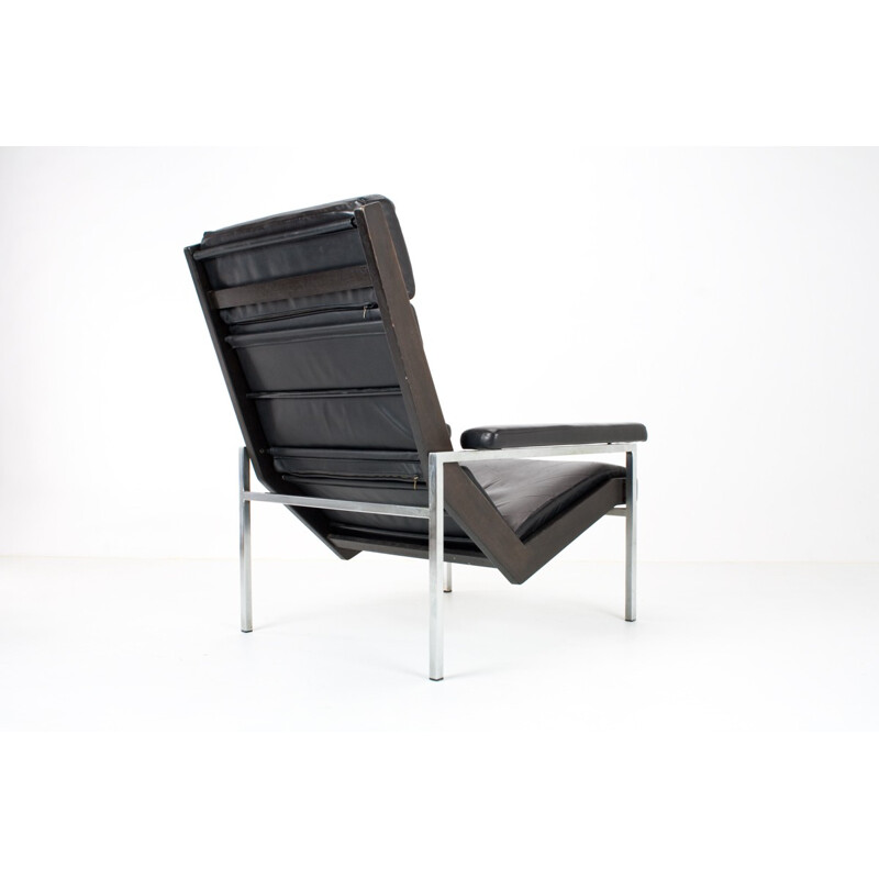 Lotus lounge chair in leather and metal, Rob PARRY - 1960s