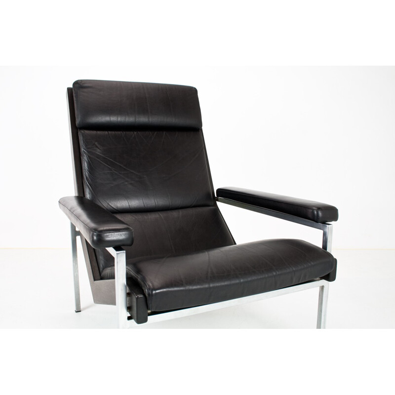 Lotus lounge chair in leather and metal, Rob PARRY - 1960s