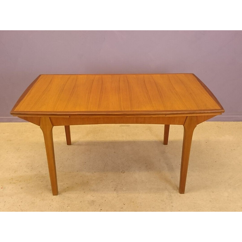 Vintage scandinavian teak table with two extensions - 1950s