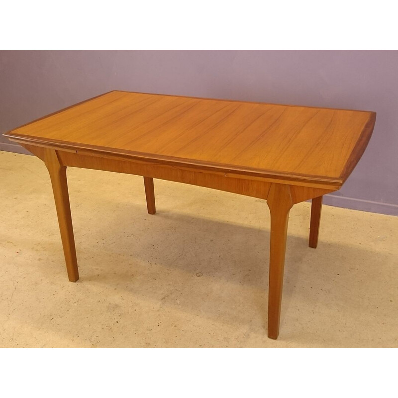 Vintage scandinavian teak table with two extensions - 1950s