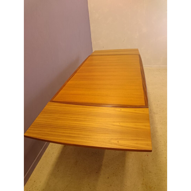 Vintage scandinavian teak table with two extensions - 1950s