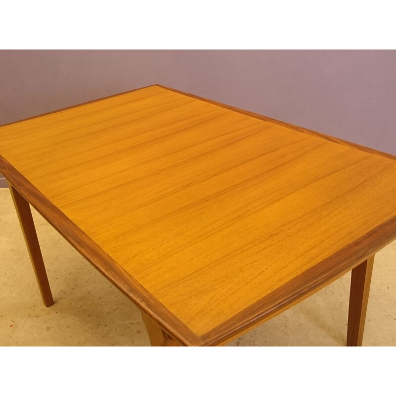 Vintage scandinavian teak table with two extensions - 1950s