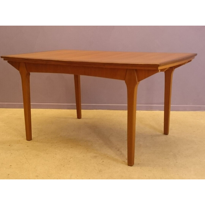Vintage scandinavian teak table with two extensions - 1950s