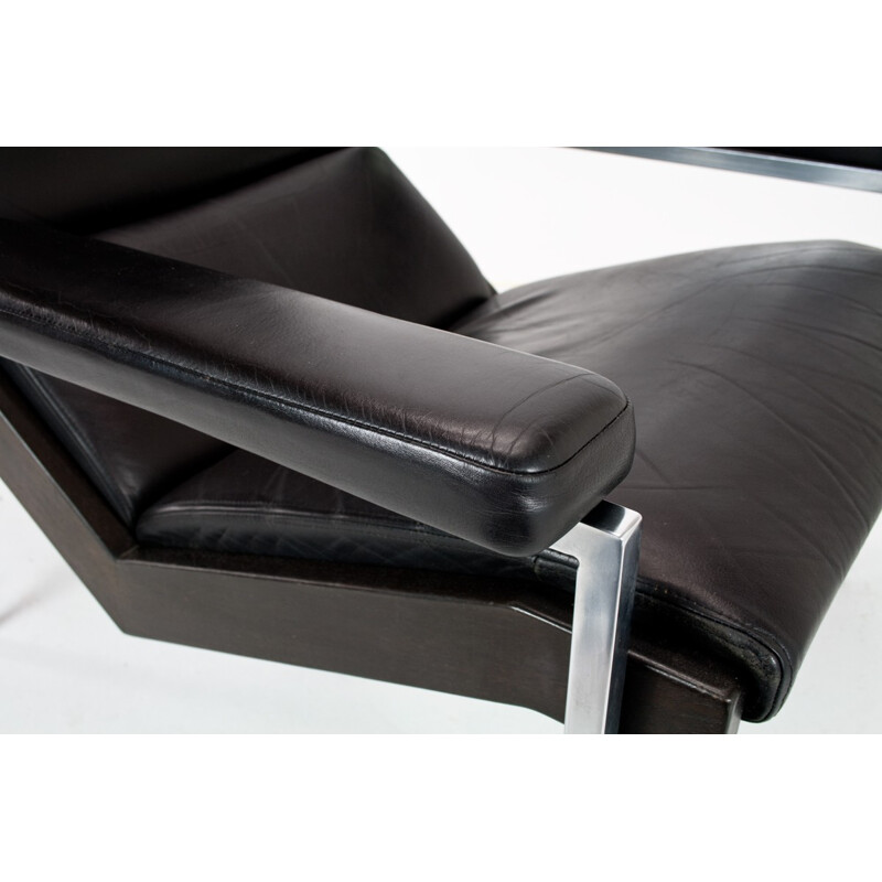 Lotus lounge chair in leather and metal, Rob PARRY - 1960s