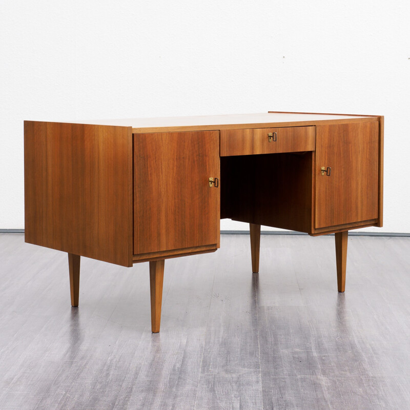 Vintage restored walnut desk - 1950s