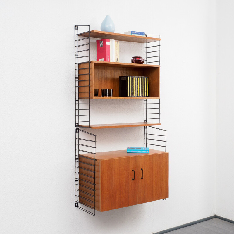 Shelving system in teak by Tomado for Musterring - 1960s