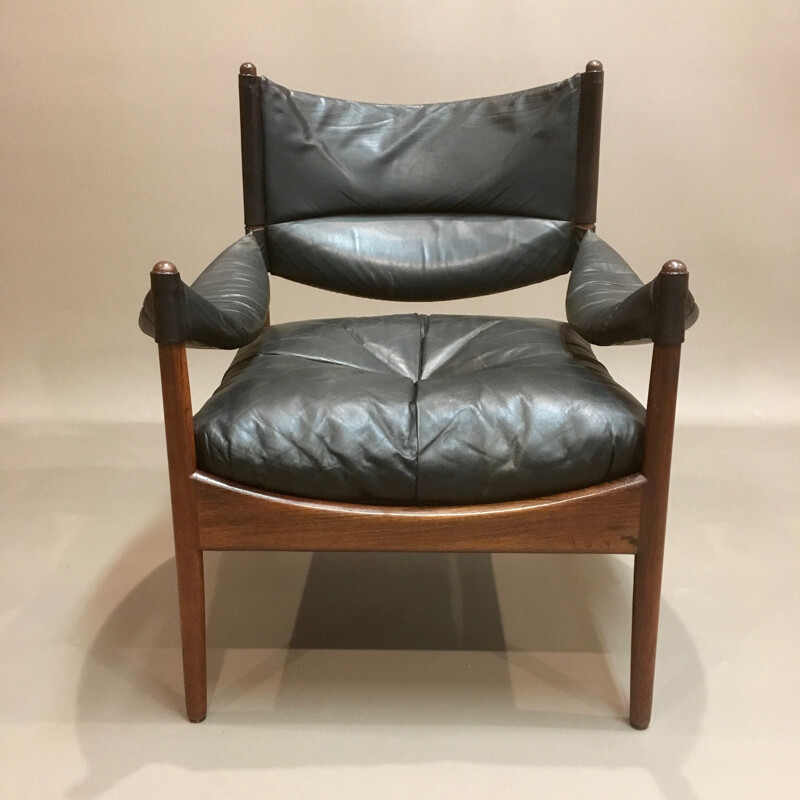 Armchair "Modus" in leather and rosewood by Kristian Solmer Vedel for Soren Willadsen - 1963