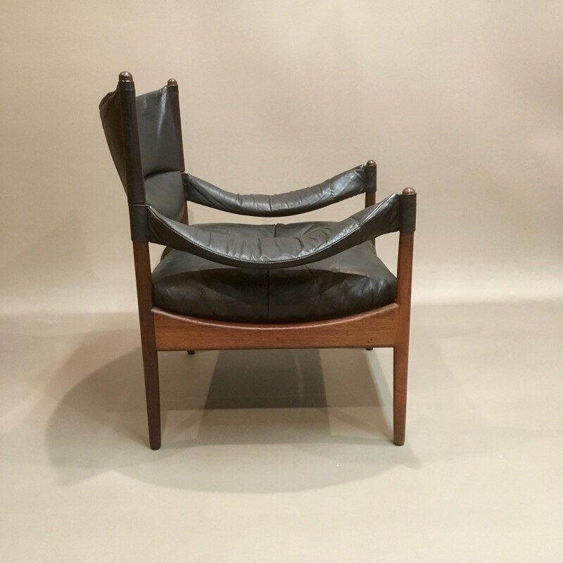 Armchair "Modus" in leather and rosewood by Kristian Solmer Vedel for Soren Willadsen - 1963