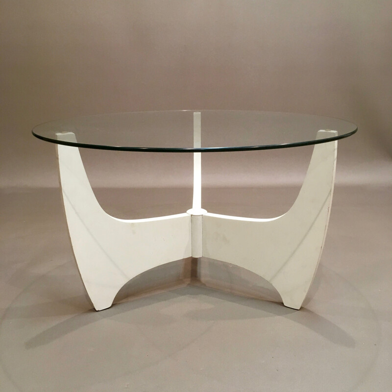 Vintage scandinavian white coffee table - 1950s