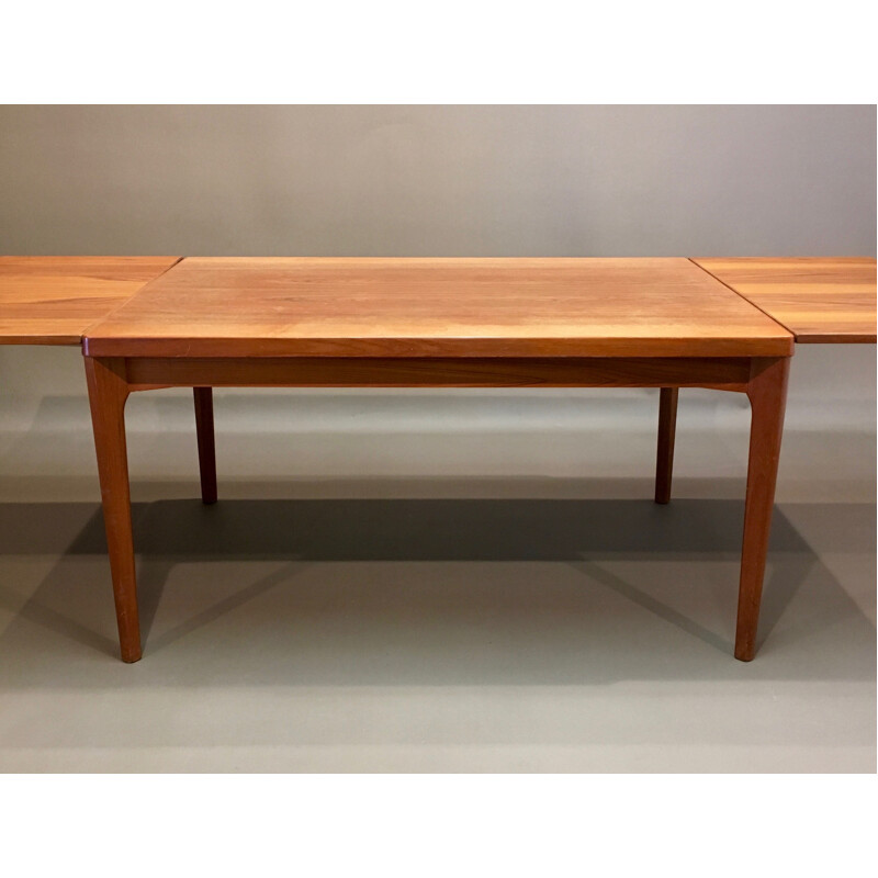 Rectangular Scandinavian High table with integrated extensions - 1950s