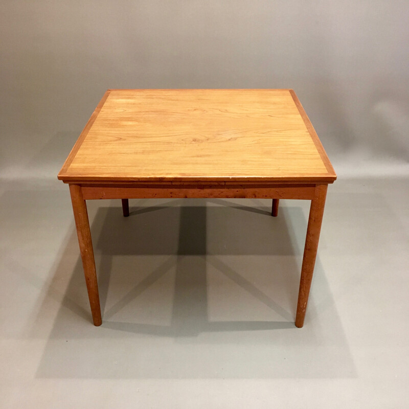 Squared Scandinavian High table with integrated extensions - 1950s
