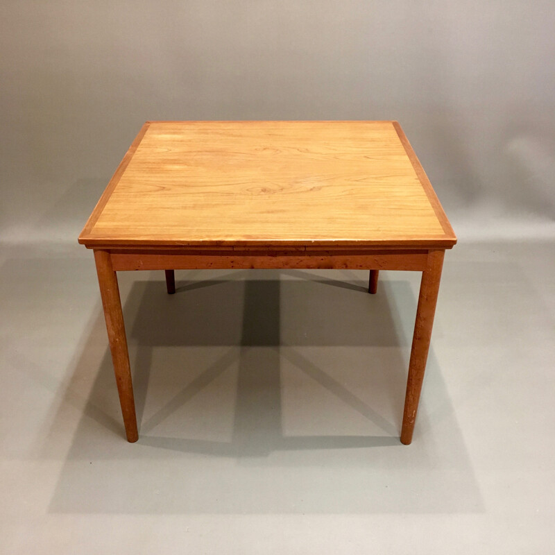 Table haute scandinave carrée avec rallonge - 1950