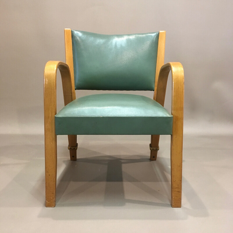 Vintage armchair "Bow Wood" by Hugues Steiner - 1950s