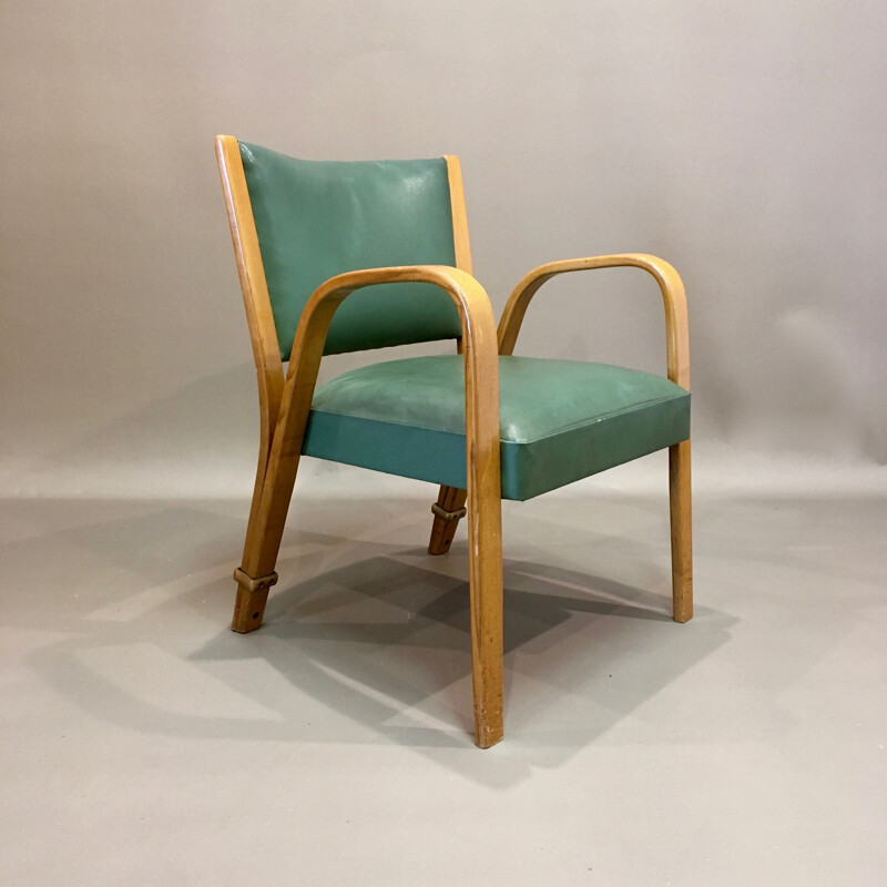 Vintage armchair "Bow Wood" by Hugues Steiner - 1950s