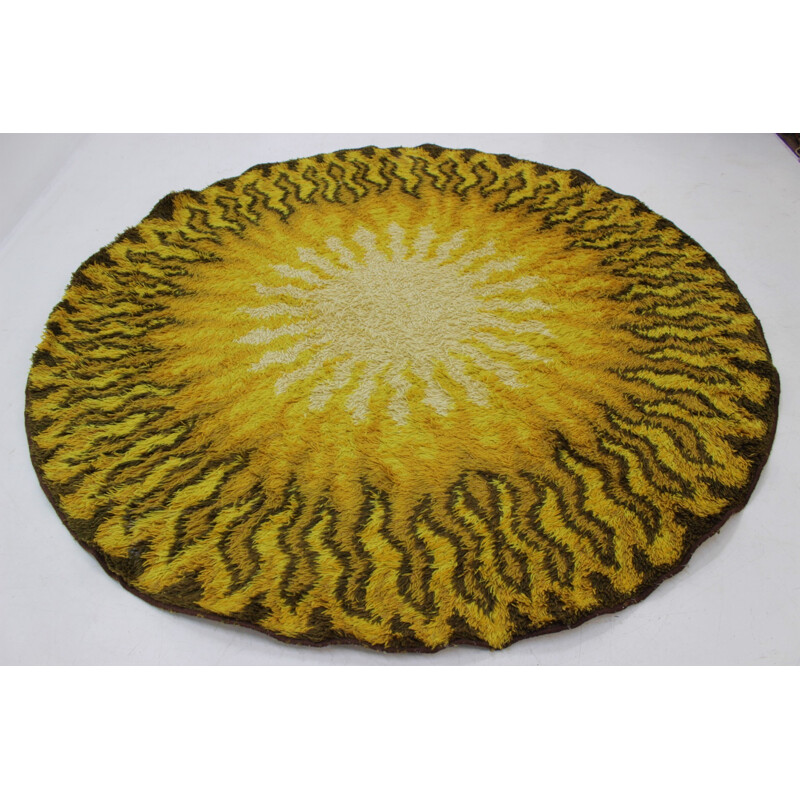 Danish vintage round Wool Rug - 1960s