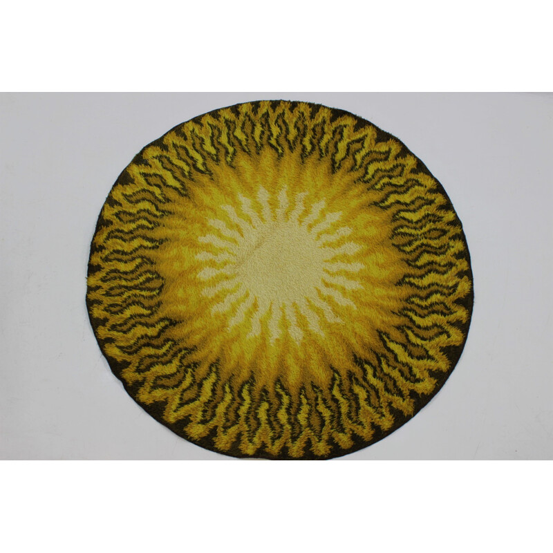 Danish vintage round Wool Rug - 1960s