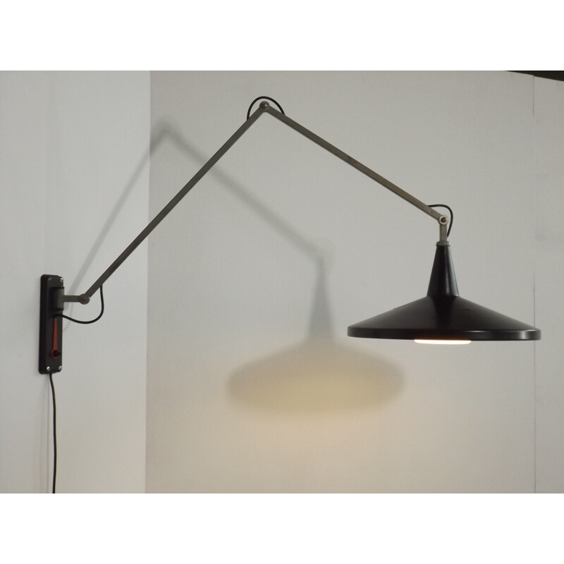 Vintage Panama wall lamp by Gispen for Wim Rietveld - 1950s
