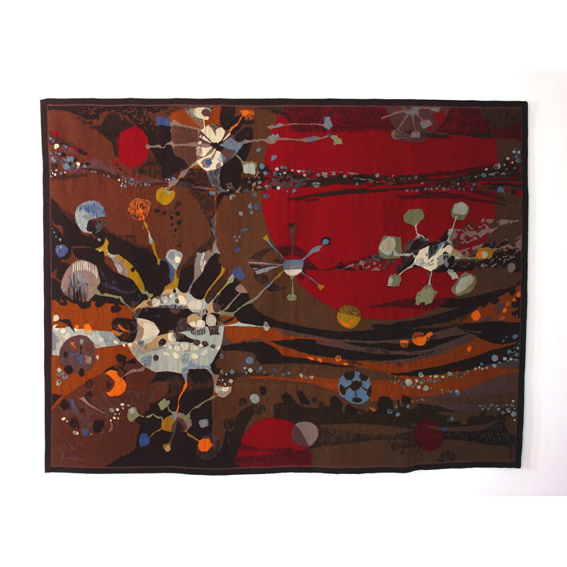 Vintage Wool Tapestry by Robert Wogensky for Tabard Frères et Soeurs - 1960s