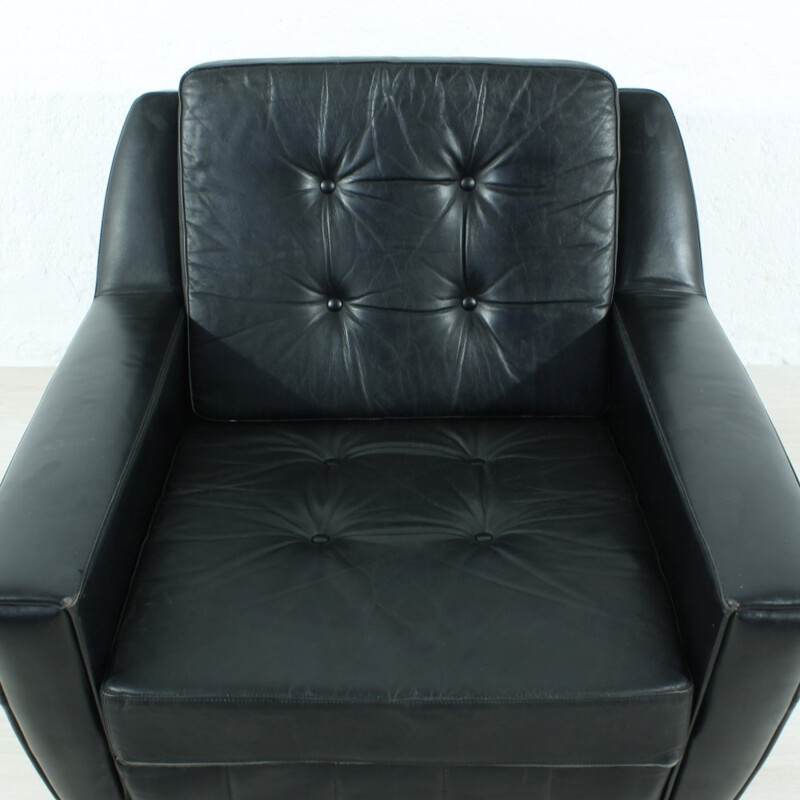 Fauteuil en cuir vintage - 1960