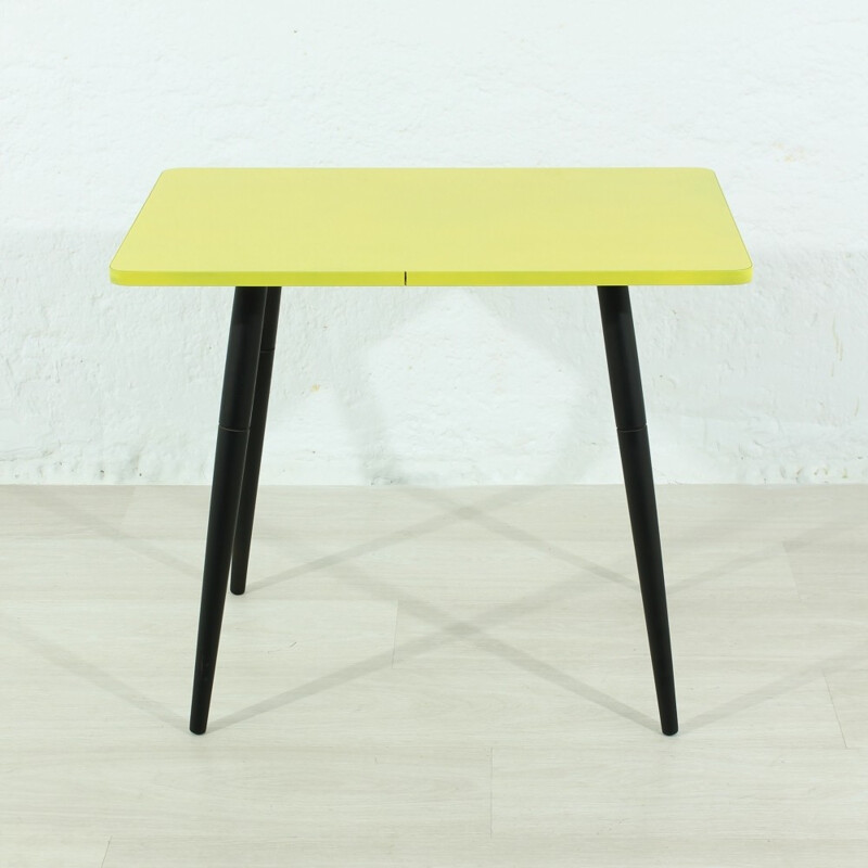 Vintage small yellow side table - 1950s