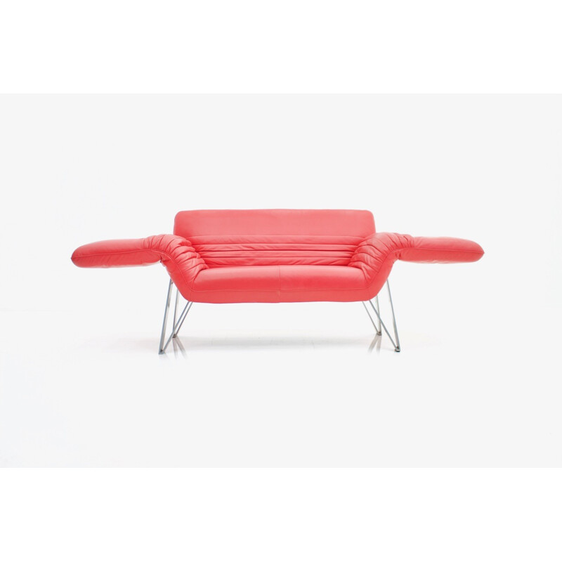 Vintage Red DS 142 Sofa by Wilfried Totzek for De Sede - 1980s