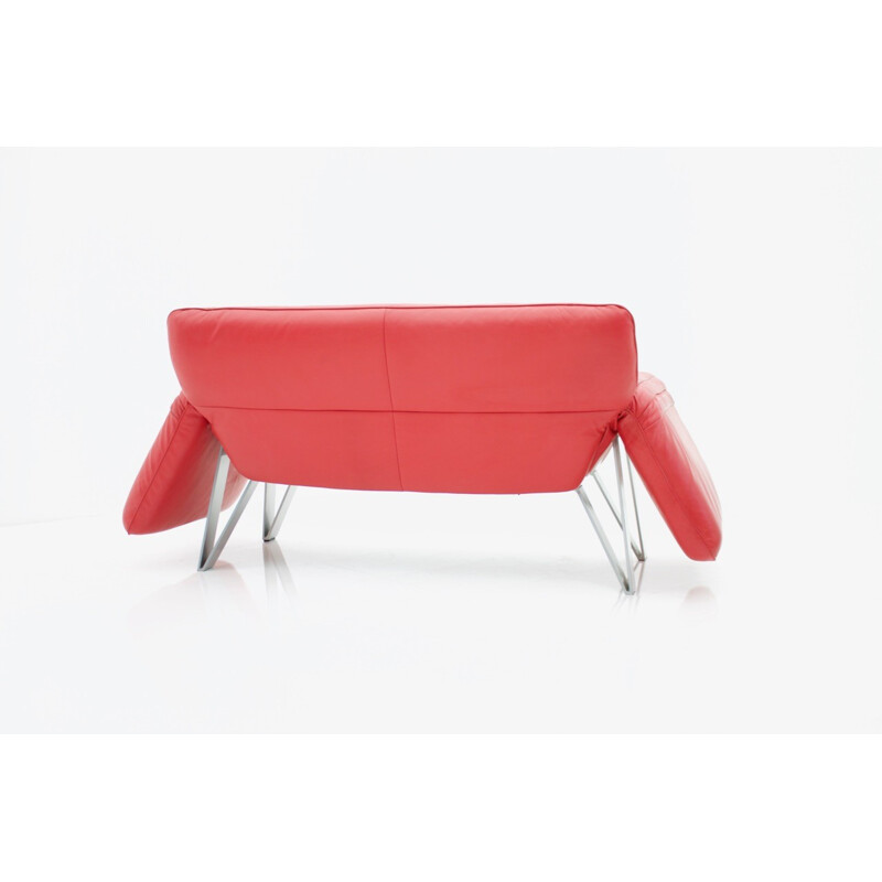 Vintage Red DS 142 Sofa by Wilfried Totzek for De Sede - 1980s