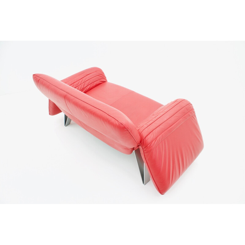 Vintage Red DS 142 Sofa by Wilfried Totzek for De Sede - 1980s