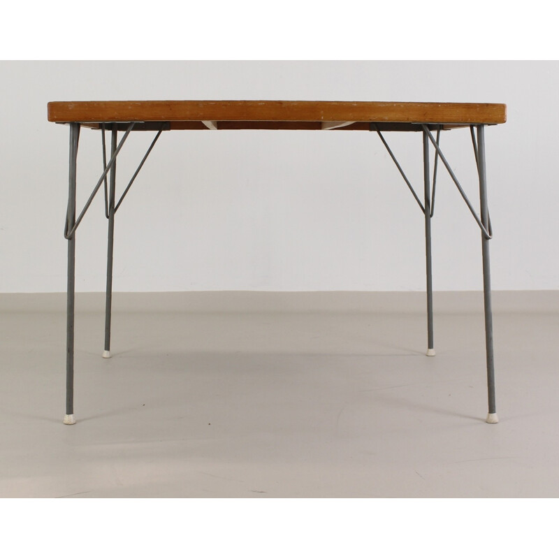 Vintage Industrial kitchen dinner table by Wim rietveld - 1950s