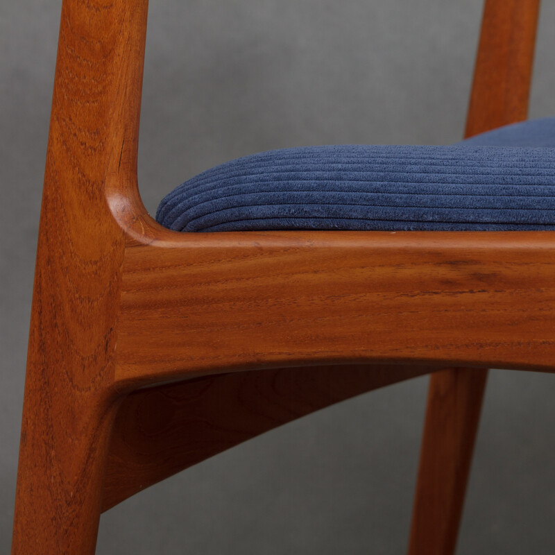 Set of 2 teak armchairs in corduroy - 1960s