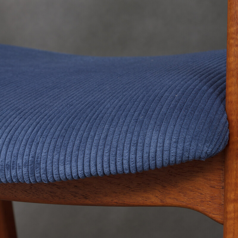 Set of 2 teak armchairs in corduroy - 1960s