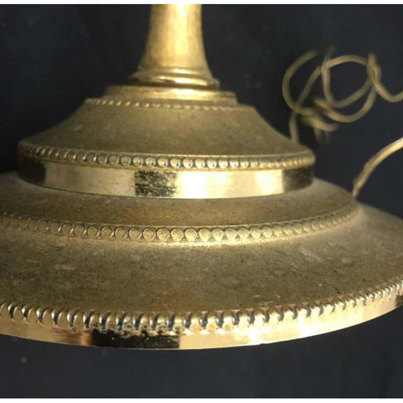 Vintage-Tischlampe aus vergoldetem Metall und Milchglas von Guglielmo Ulrich, Italien 1950
