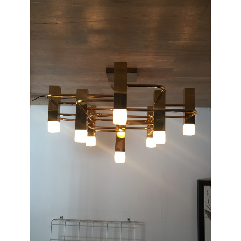 Vintage chandelier by Gaetano Sciolari - 1970s