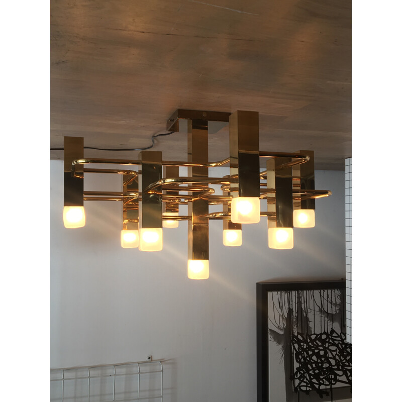 Vintage chandelier by Gaetano Sciolari - 1970s