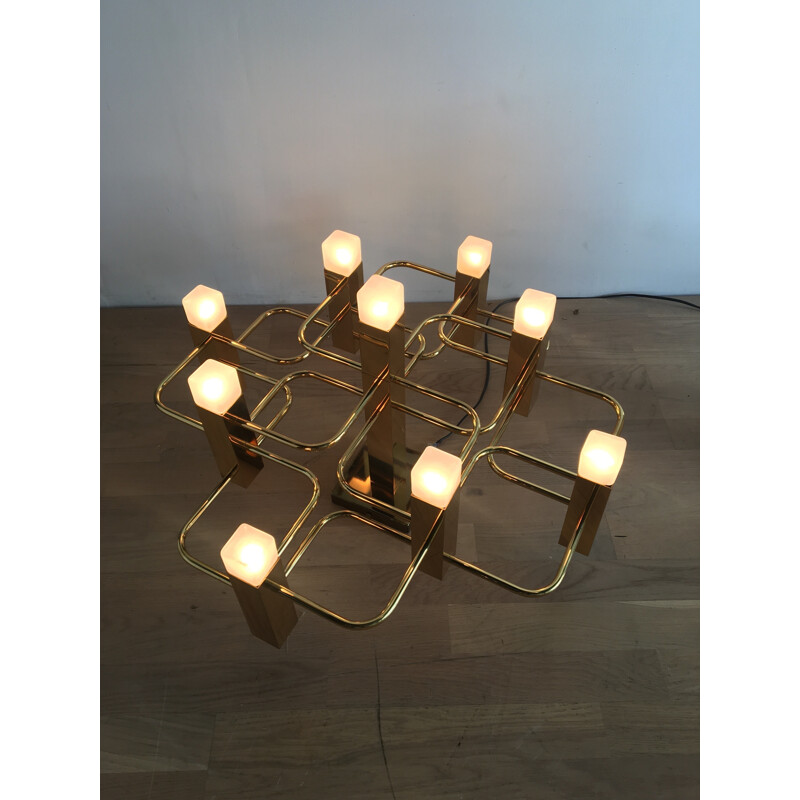 Vintage chandelier by Gaetano Sciolari - 1970s