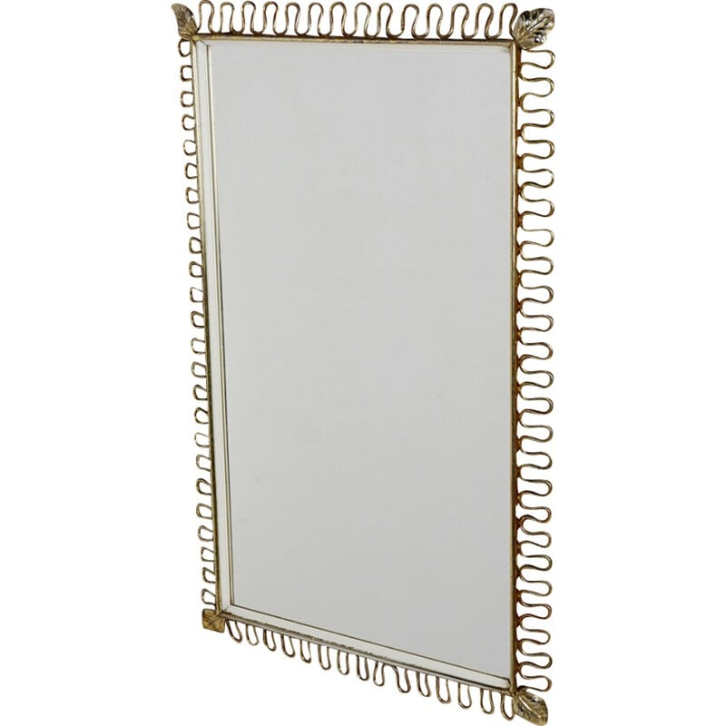 Rectangular brass mirror by Joseph Franck - 1950s