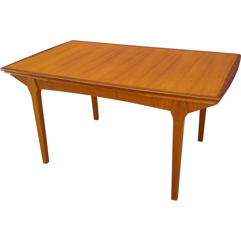 Vintage scandinavian teak table with two extensions - 1950s