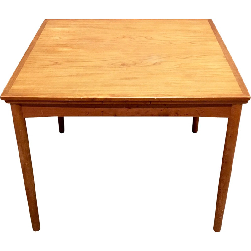 Table haute scandinave carrée avec rallonge - 1950