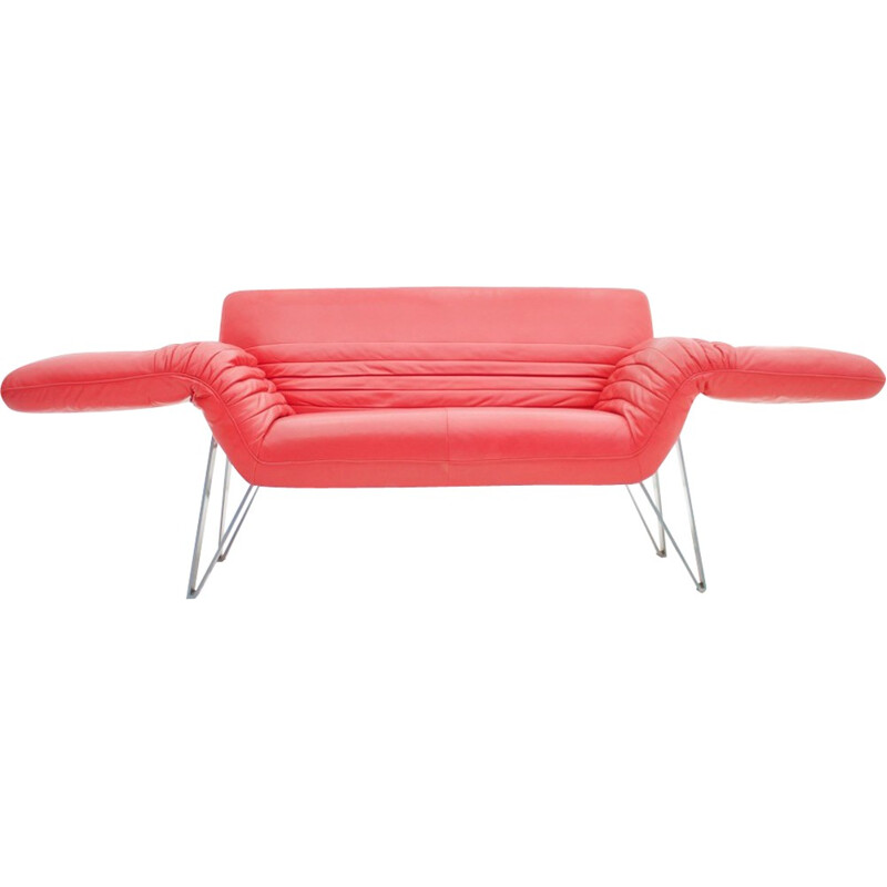 Vintage Red DS 142 Sofa by Wilfried Totzek for De Sede - 1980s