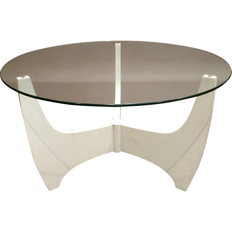 Vintage scandinavian white coffee table - 1950s