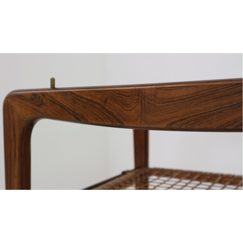 Vintage Walnut Rolling Bar Cart by Poul Jensen for Selig - 1950s